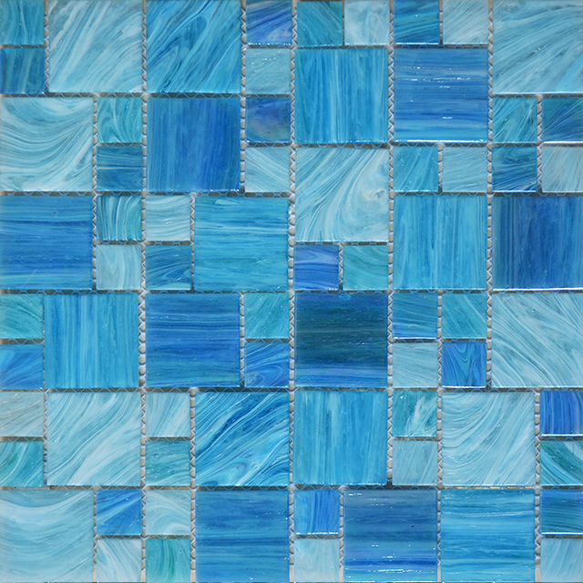 Azulejo de mosaico de vidrio azul para piscina