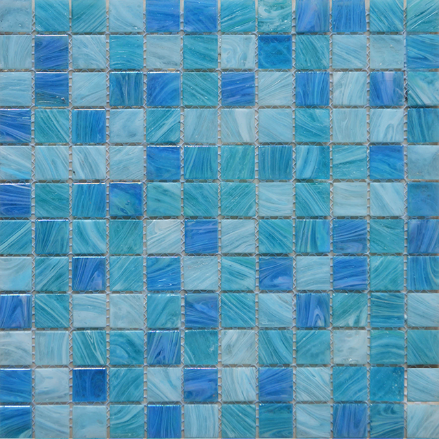 Mosaico de Vidrio Azul 23x23mm para Piscina