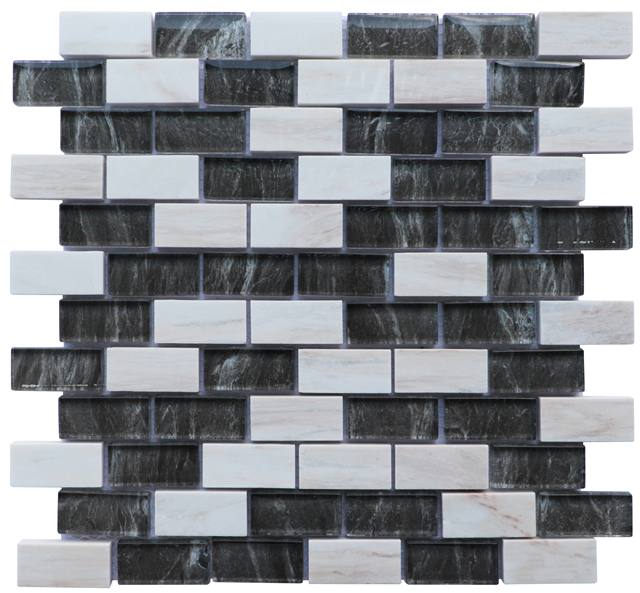 Azulejo de placa para salpicaduras de piedra mixta de vidrio de 23x48 mm